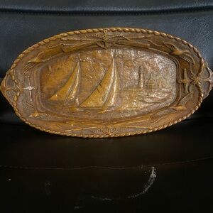 VTG Burwood-Ships Anchors -Nautical Burwood Tray. Composite Platter 12” X 6”
